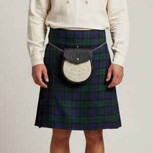 Tartan Kilt 8 Yards Black Watch Traditional Scottish Highland Outfit